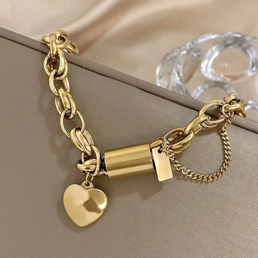 Heartened Chunky Armbånd | Guld
