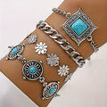 Sky Stone Lagdelt Armbåndssæt | Hvidguld